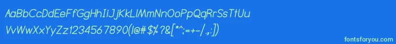 Шрифт NtsakkharaBolditalic – зелёные шрифты на синем фоне
