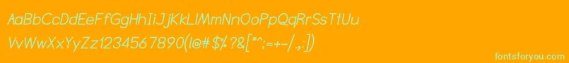 Шрифт NtsakkharaBolditalic – зелёные шрифты на оранжевом фоне