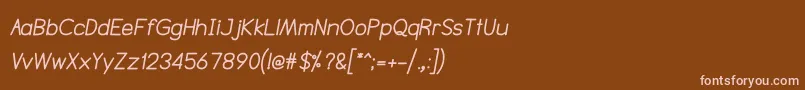 フォントNtsakkharaBolditalic – 茶色の背景にピンクのフォント