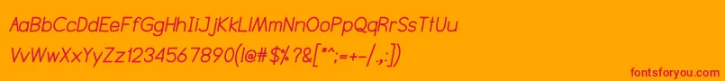 Fonte NtsakkharaBolditalic – fontes vermelhas em um fundo laranja