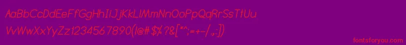NtsakkharaBolditalic-Schriftart – Rote Schriften auf violettem Hintergrund