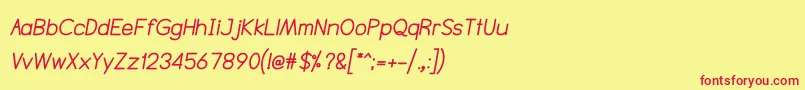NtsakkharaBolditalic Font – Red Fonts on Yellow Background