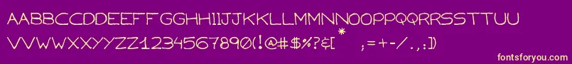 Capsies-Schriftart – Gelbe Schriften auf violettem Hintergrund