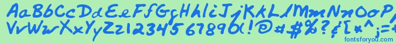 PaliRegular Font – Blue Fonts on Green Background
