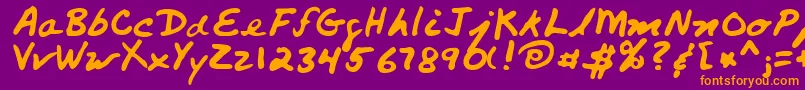 PaliRegular Font – Orange Fonts on Purple Background