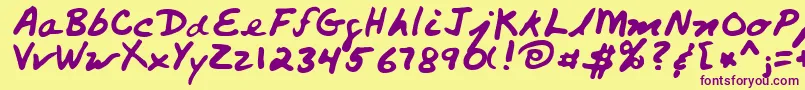 PaliRegular Font – Purple Fonts on Yellow Background
