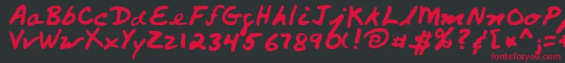 PaliRegular-fontti – punaiset fontit mustalla taustalla
