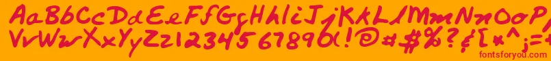 Police PaliRegular – polices rouges sur fond orange
