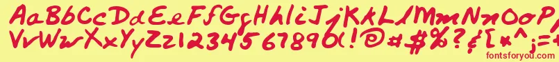 PaliRegular Font – Red Fonts on Yellow Background