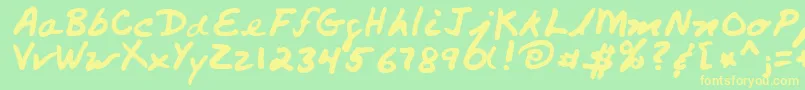 PaliRegular Font – Yellow Fonts on Green Background