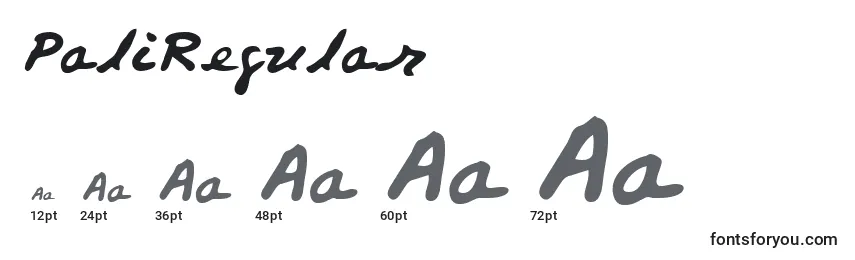 Размеры шрифта PaliRegular
