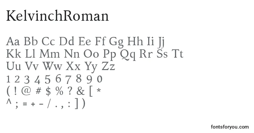 Schriftart KelvinchRoman – Alphabet, Zahlen, spezielle Symbole