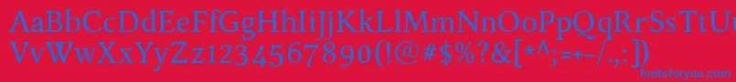 KelvinchRoman Font – Blue Fonts on Red Background