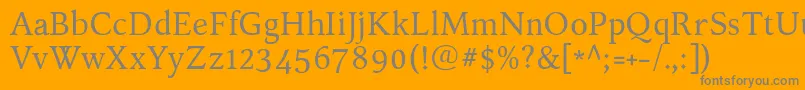 KelvinchRoman Font – Gray Fonts on Orange Background