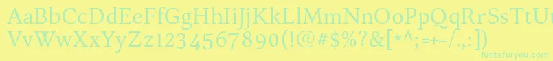 KelvinchRoman Font – Green Fonts on Yellow Background