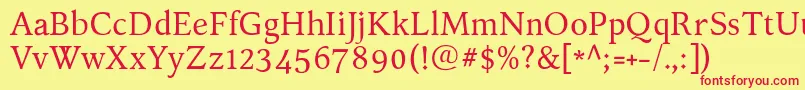 KelvinchRoman Font – Red Fonts on Yellow Background