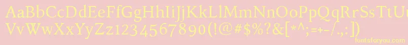 KelvinchRoman Font – Yellow Fonts on Pink Background