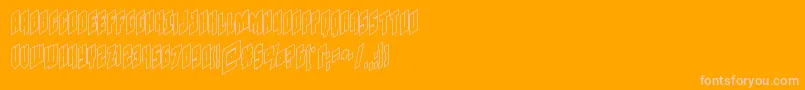 Galaxyforceout-Schriftart – Rosa Schriften auf orangefarbenem Hintergrund