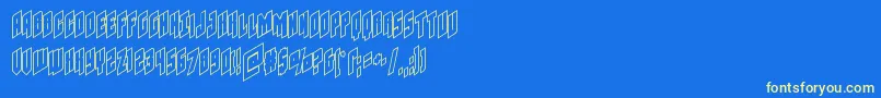 Galaxyforceout Font – Yellow Fonts on Blue Background