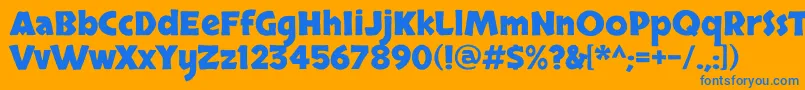 Czcionka SkranjiBold – niebieskie czcionki na pomarańczowym tle