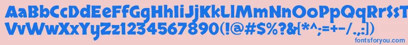 SkranjiBold Font – Blue Fonts on Pink Background