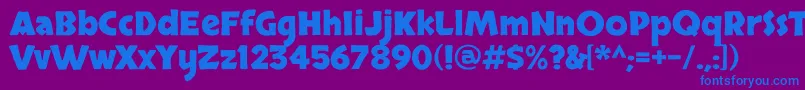 フォントSkranjiBold – 紫色の背景に青い文字