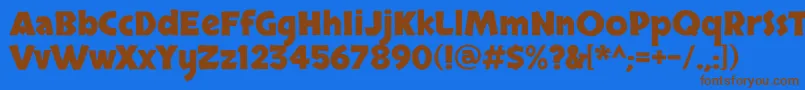 SkranjiBold Font – Brown Fonts on Blue Background