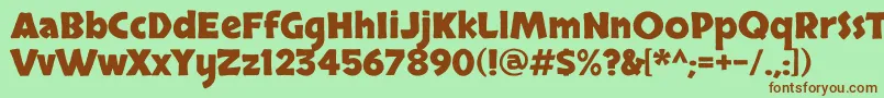 Saiba mais sobre a fonte SkranjiBold Fonte SkranjiBold – fontes marrons em um fundo verde