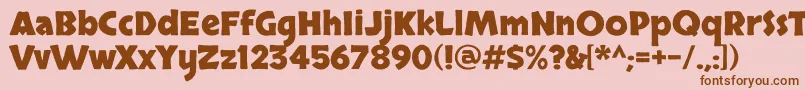 SkranjiBold-Schriftart – Braune Schriften auf rosa Hintergrund