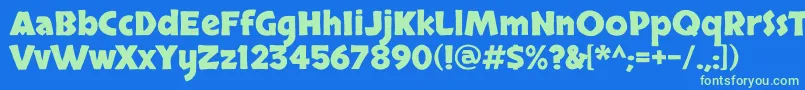 SkranjiBold Font – Green Fonts on Blue Background