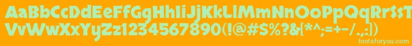 Weitere Informationen zur SkranjiBold-Schriftart SkranjiBold-Schriftart – Grüne Schriften auf orangefarbenem Hintergrund