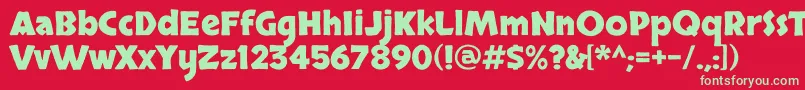 フォントSkranjiBold – 赤い背景に緑の文字