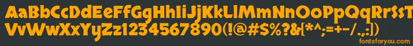 フォントSkranjiBold – 黒い背景にオレンジの文字