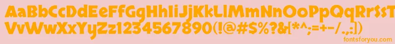 フォントSkranjiBold – オレンジの文字がピンクの背景にあります。