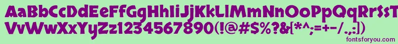 SkranjiBold Font – Purple Fonts on Green Background