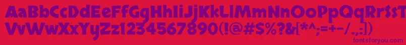 SkranjiBold-Schriftart – Violette Schriften auf rotem Hintergrund