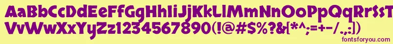 SkranjiBold Font – Purple Fonts on Yellow Background
