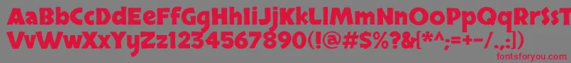 SkranjiBold-Schriftart – Rote Schriften auf grauem Hintergrund