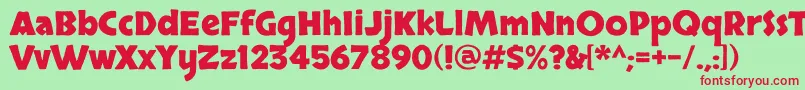 SkranjiBold Font – Red Fonts on Green Background