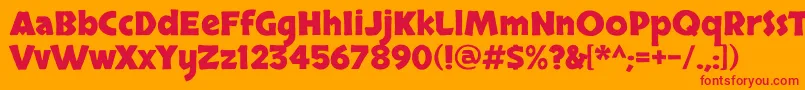 Fonte SkranjiBold – fontes vermelhas em um fundo laranja