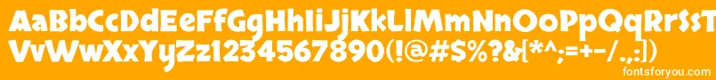 Weitere Informationen zur SkranjiBold-Schriftart SkranjiBold-Schriftart – Weiße Schriften auf orangefarbenem Hintergrund