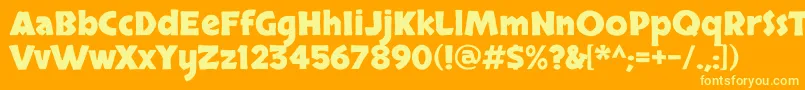 SkranjiBold-Schriftart – Gelbe Schriften auf orangefarbenem Hintergrund