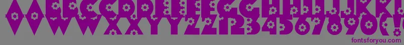 フォントRomashkaDeco – 紫色のフォント、灰色の背景