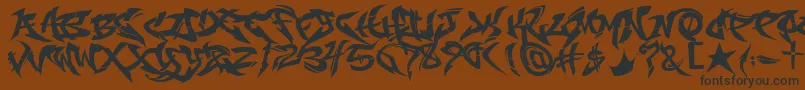 RaseoneOriginal-Schriftart – Schwarze Schriften auf braunem Hintergrund