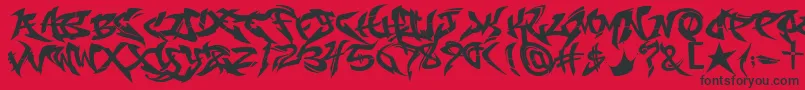 Police RaseoneOriginal – polices noires sur fond rouge
