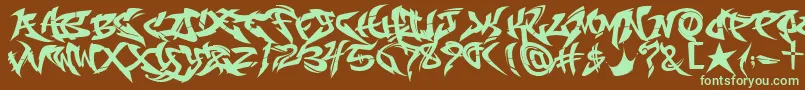 Шрифт RaseoneOriginal – зелёные шрифты на коричневом фоне