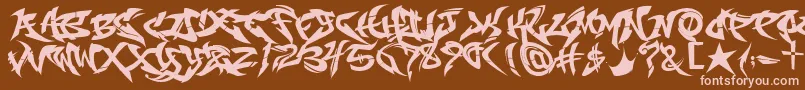 RaseoneOriginal-Schriftart – Rosa Schriften auf braunem Hintergrund