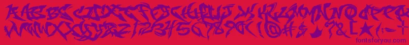 RaseoneOriginal Font – Purple Fonts on Red Background