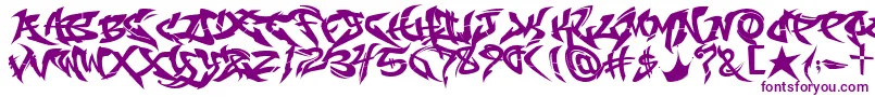 Weitere Informationen zur RaseoneOriginal-Schriftart RaseoneOriginal-Schriftart – Violette Schriften auf weißem Hintergrund