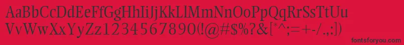 EllingtonMtLight Font – Black Fonts on Red Background